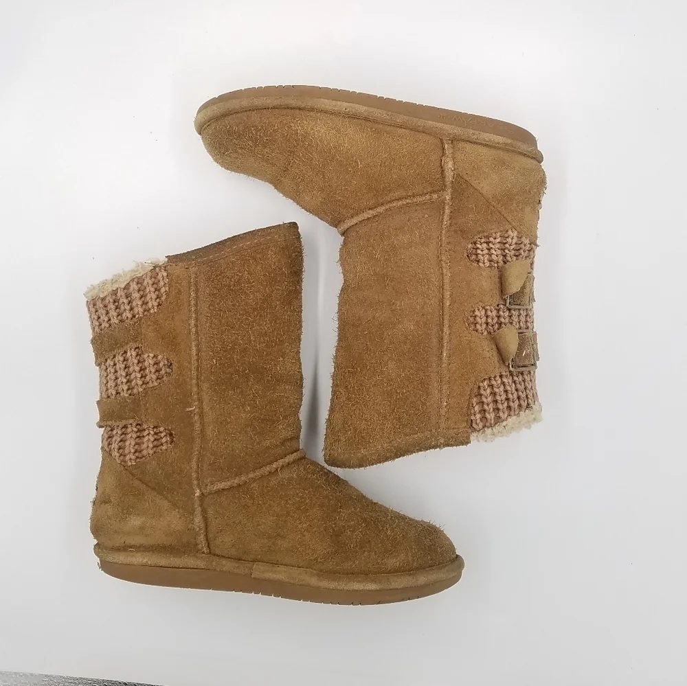 BearPaw Boshie Suede Wool Sheepskin Lining Sherpa 2Y Youth